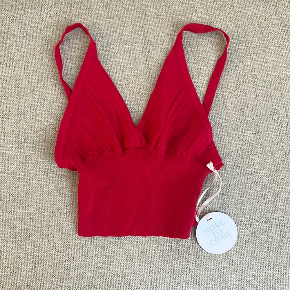 Revolves more to come red crop top